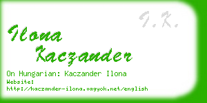 ilona kaczander business card
